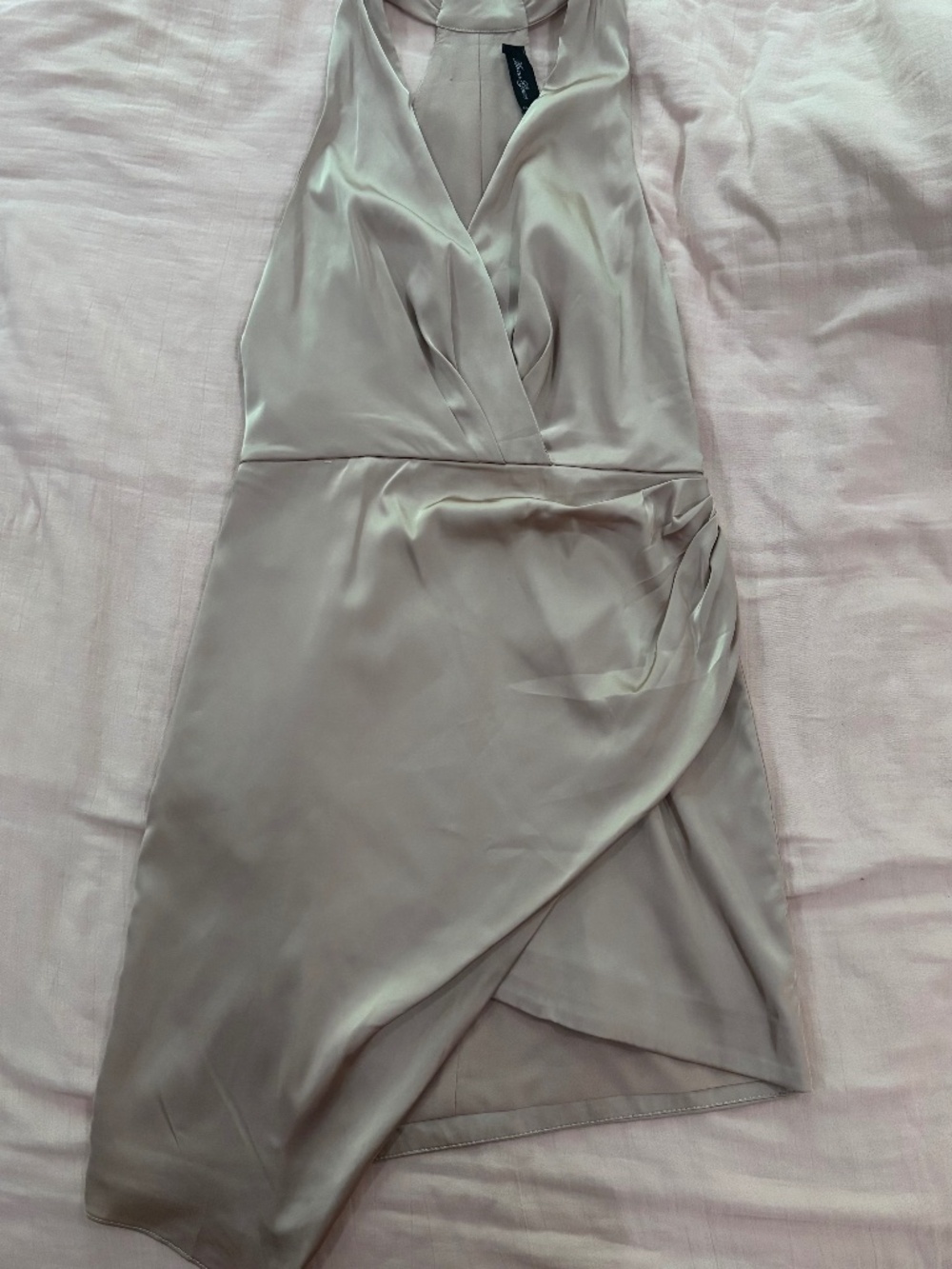 Satin Asymmetrical Mini Dress